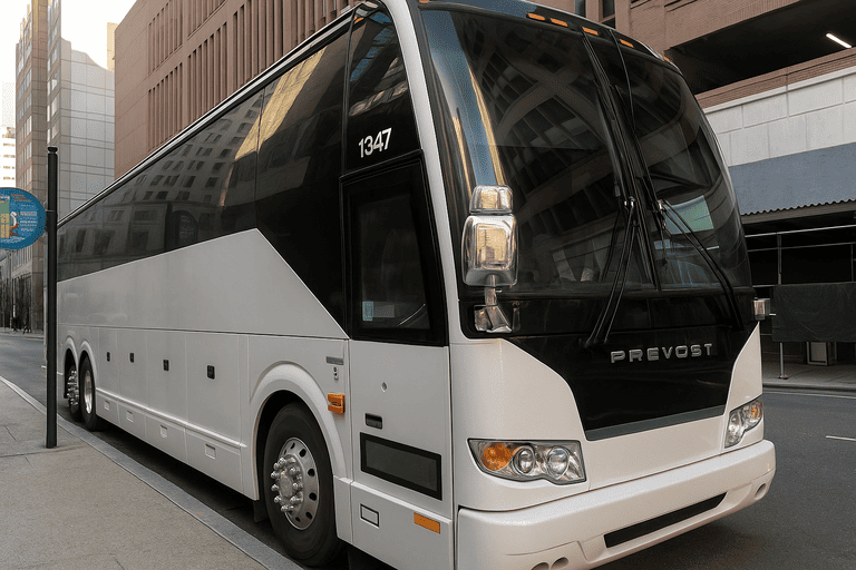 a Charter Bus Rental Huntersville coach bus